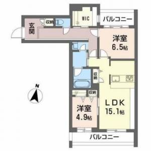 シャーメゾンコンフォーザ　伊予三島の2LDK賃貸マンション 306の間取り画像