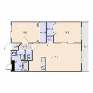 メゾンヴィサージュ３　川之江の2LDK賃貸マンション 303の間取り画像