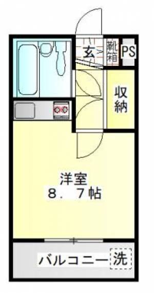 コーポアフィニス　伊予三島のワンルーム賃貸マンション 402の間取り画像