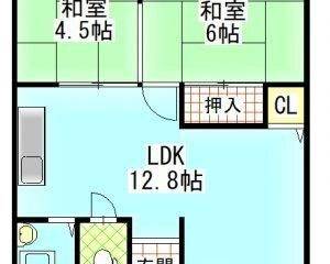 リバー　伊予三島の2LDK賃貸アパート 2の間取り画像