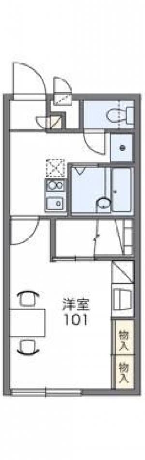 レオパレスタウンコート　伊予三島の1K賃貸アパート 205の間取り画像