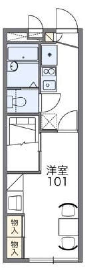 レオパレスカマン　オレイエ　川之江の1K賃貸アパート 201の間取り画像