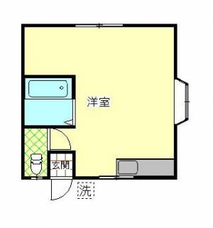 コーポ中央南　伊予三島のワンルーム賃貸アパート 301の間取り画像