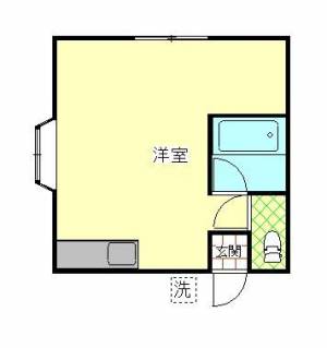 コーポ中央南　伊予三島のワンルーム賃貸アパート 303の間取り画像