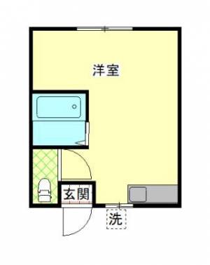 コーポ中央南　伊予三島のワンルーム賃貸アパート 302の間取り画像