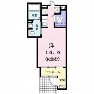 フレミールヴァン　Ｃ　川之江のワンルーム賃貸アパート 102の間取り画像