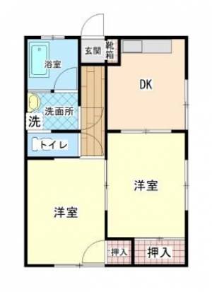 アトムズマンション　川之江の2DK賃貸アパート 1の間取り画像