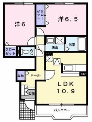 セイラン　赤星の2LDK賃貸アパート 103の間取り画像