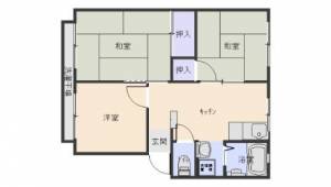 第2ハイツ三好　川之江の3DK賃貸アパート 101の間取り画像