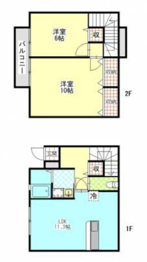 スピティミコノス　伊予寒川の2LDK賃貸アパート 3の間取り画像