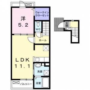 カーサ．ストーリア　川之江の1LDK賃貸アパート 202の間取り画像