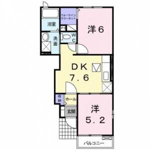 レクサス・ネオⅡ　川之江の2DK賃貸アパート 103の間取り画像