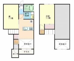 ベルリード村松町　伊予三島の1SLDK賃貸アパート 103の間取り画像