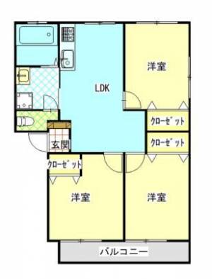 メゾンルーブC棟　伊予三島の3LDK賃貸アパート 101の間取り画像