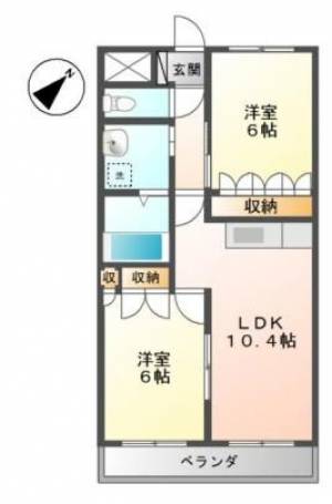 G-stage　四国中央　-の2LDK賃貸アパート 101の間取り画像