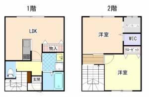 仮）妻鳥アパート　川之江の2LDK賃貸アパート E105の間取り画像