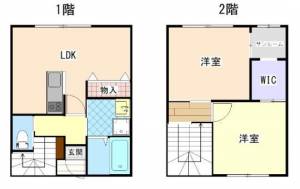 Peace Tall　川之江の2LDK賃貸アパート E101の間取り画像