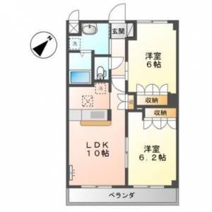 G-stage　四国中央　弐番館　-の2LDK賃貸アパート 102の間取り画像