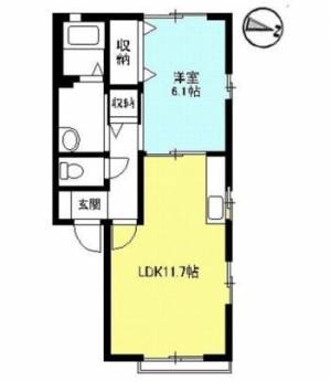 シャーメゾン金子　伊予三島の1LDK賃貸アパート 202の間取り画像