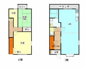 コンフォート　伊予三島の3LDK賃貸アパート 606の間取り画像