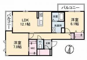 プレミアス　伊予三島の2LDK賃貸アパート 301の間取り画像