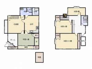 上柏ハウス　伊予三島の5DK賃貸一戸建て 1の間取り画像