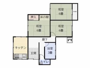 須藤邸借家　伊予三島の3DK賃貸一戸建て 1の間取り画像