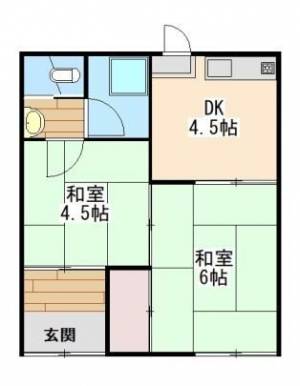 土居邸借家　伊予三島の2DK賃貸一戸建て 8の間取り画像