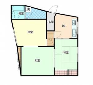 川之江の3DK賃貸一戸建て 1Fの間取り画像