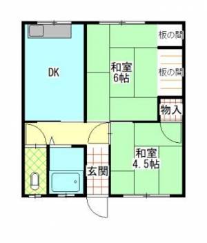 田辺住宅　伊予三島の2DK賃貸一戸建て 8の間取り画像