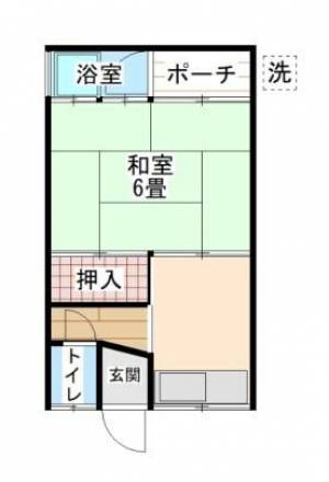 三島宮川木造平屋　伊予三島の1DK賃貸一戸建て 2の間取り画像