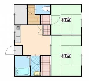 寒川戸建て　伊予寒川の2DK賃貸一戸建て 101の間取り画像