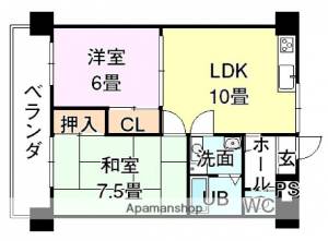 第7ゴトービル 708の間取り画像