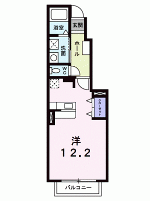 セレノ東野　Ｂ 103の間取り画像