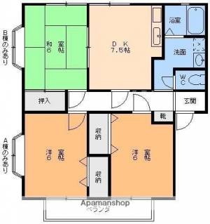 サンガーデン桑原　Ｂ棟 101の間取り画像