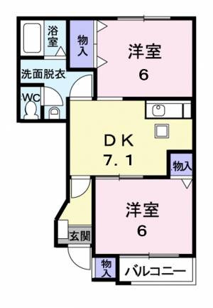 バーシア南梅本Ｃ 101の間取り画像