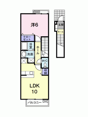 フルール　Ａ 202の間取り画像