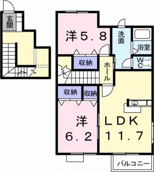 リヴァーパークＡ 201の間取り画像