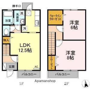 クレマンティーヌ　Ｃ棟 C102の間取り画像