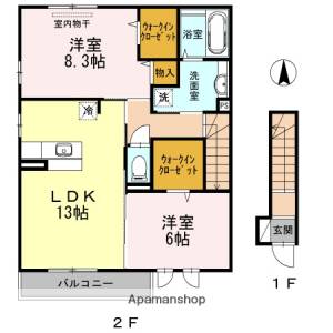 サンライズ久米 201の間取り画像