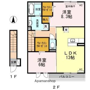 サンライズ久米 205の間取り画像