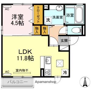 グレイス　Ｄ棟 D101の間取り画像