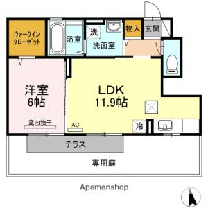 Ｄ－ｒｏｏｍ来住 101の間取り画像