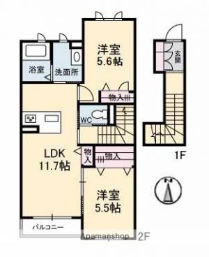 アトリエール北井門 201の間取り画像