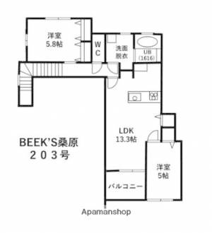 ＢＥＥＫ’Ｓ桑原 203の間取り画像