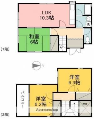 今在家戒能貸家（北棟）Ｃ 1の間取り画像