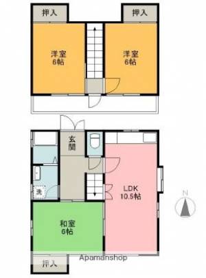 今在家戒能貸家（南棟）4（南中） 1の間取り画像