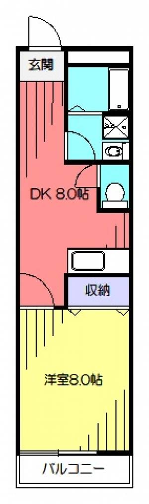 アーバンライフ元町／高知市元町／1DK 307の間取り画像