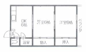 東山ハイツ 202号室（西）の間取り画像