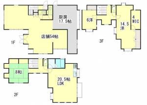 高知市瀬戸南町2丁目 飲食店舗・住宅 の間取り画像